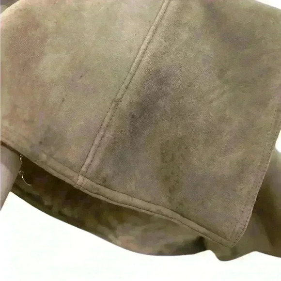 Vintage Morland's of England Long Lambskin & Suede Leather Women's Coat Sz 8 - Picture 11 of 14